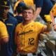 WVU Baseball Brodie Kresser celebrating