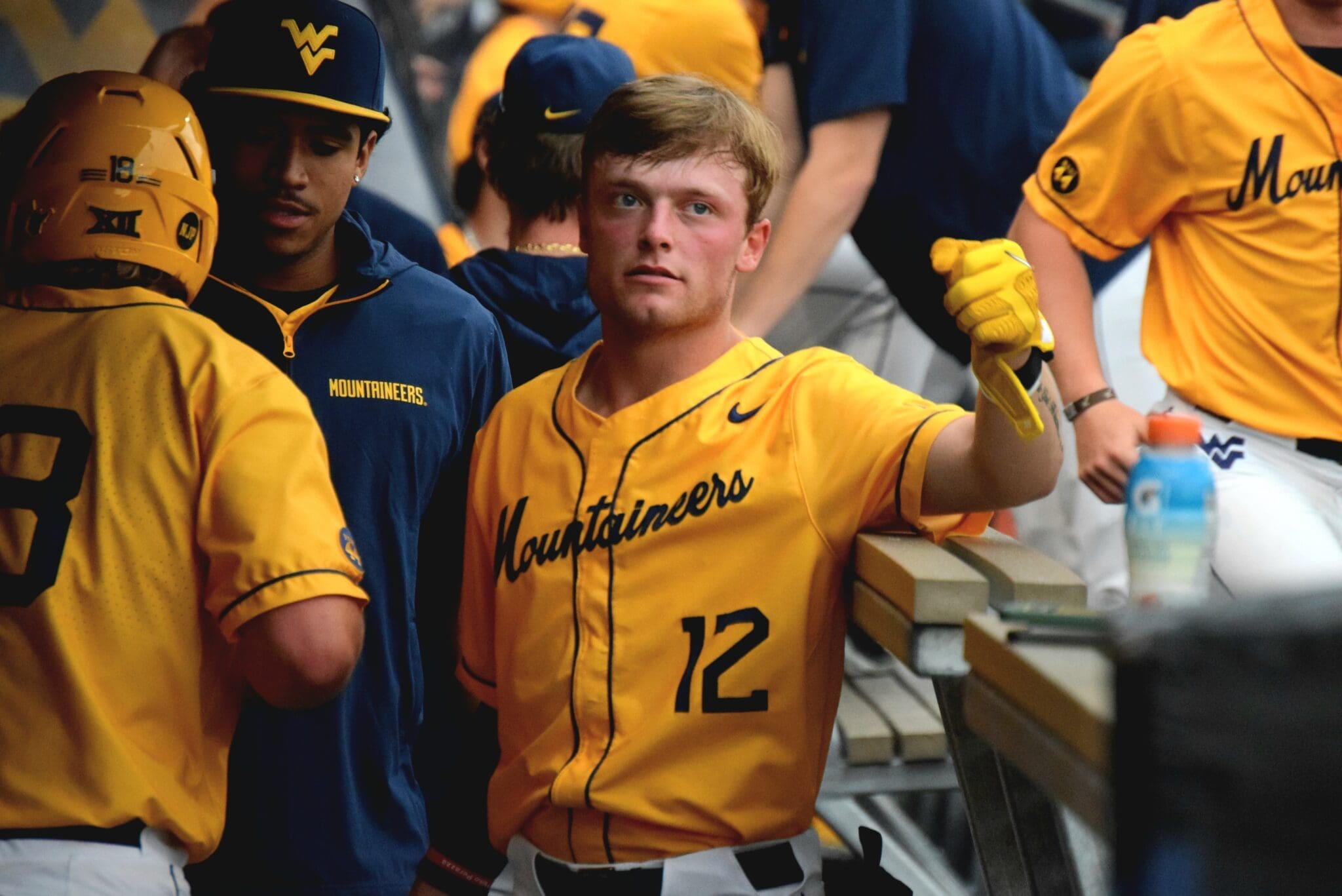 WVU Baseball Brodie Kresser celebrating