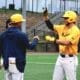 WVU Baseball Grant Hussey celebrating