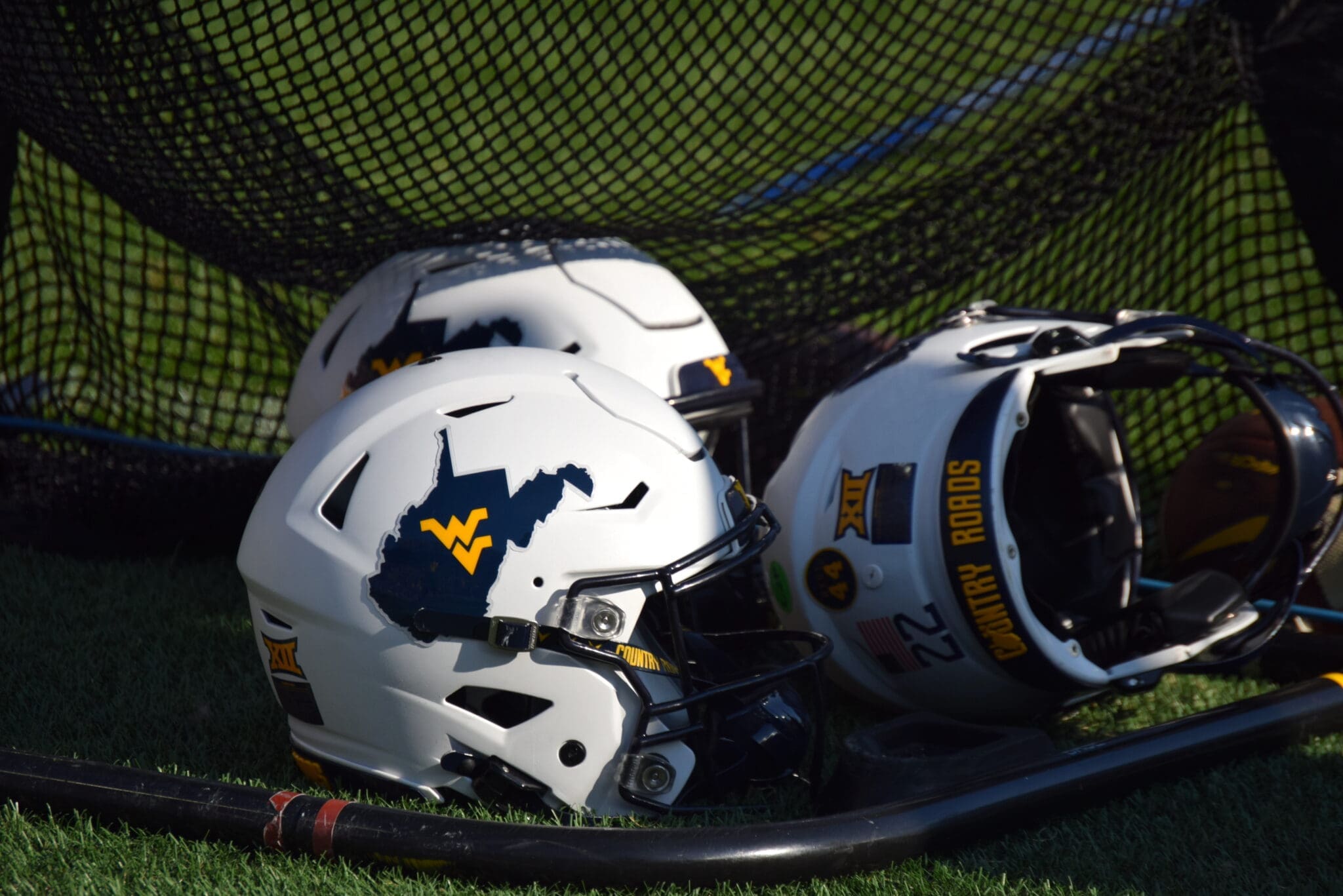 WVU Football white helmets stock