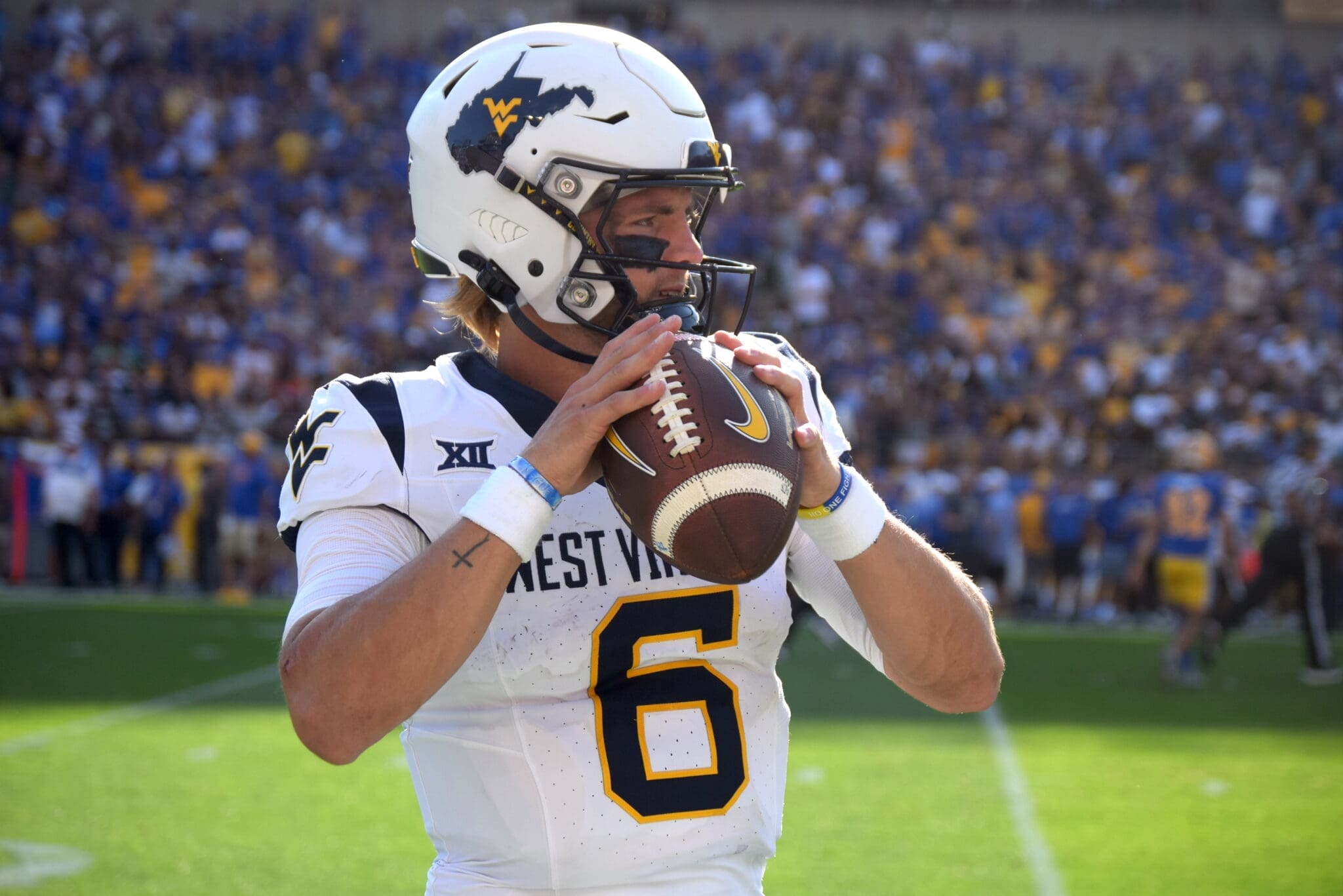 WVU Football QB Garrett Greene against Pitt
