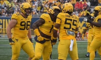 WVU Football Defense Celebration
