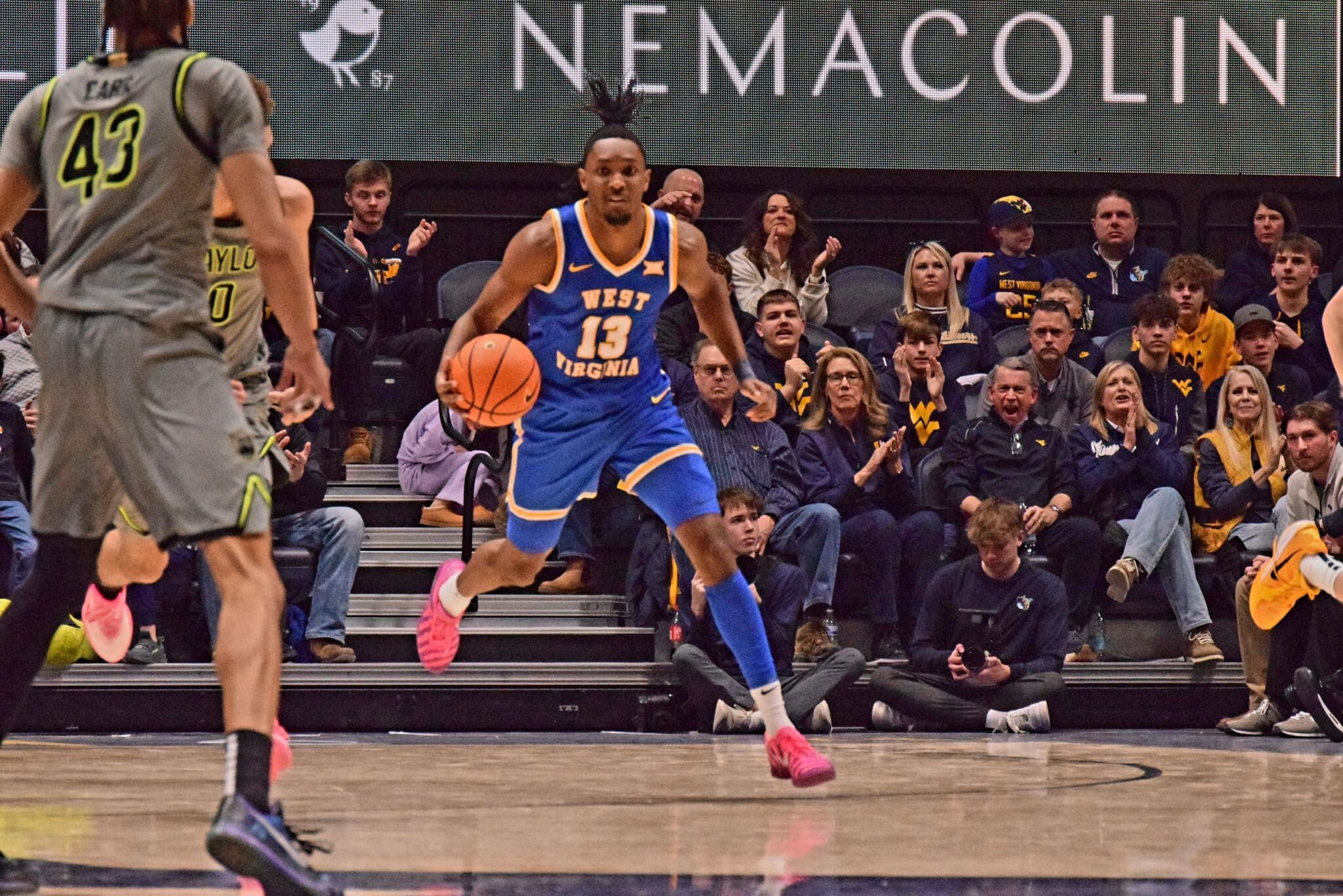 WVU Basketball Chance Moore versus Baylor