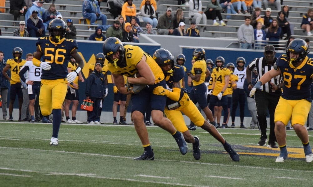 WVU Football TE Kole Taylor making a catch
