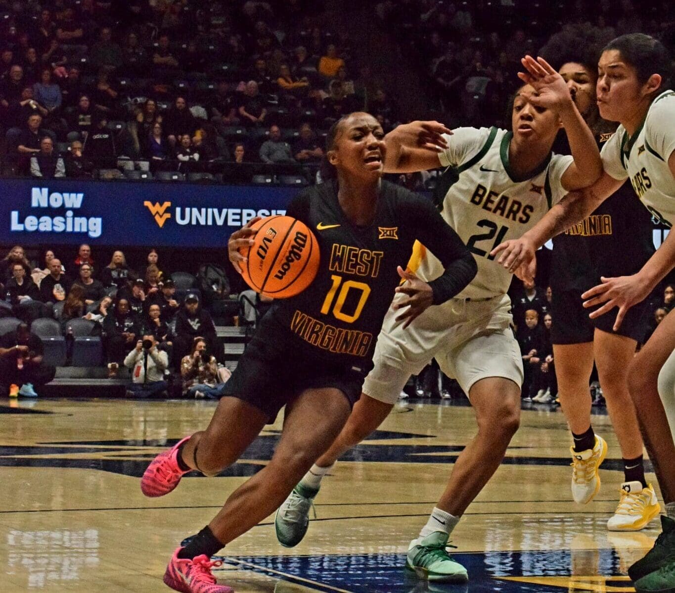 WVU Women's Basketball Jordan Harrison against Baylor