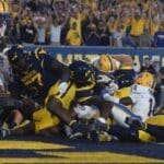 WVU Football RB Tye Edwards scores in overtime versus Pitt