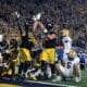 WVU Football celebrates during Backyard Brawl against Pitt