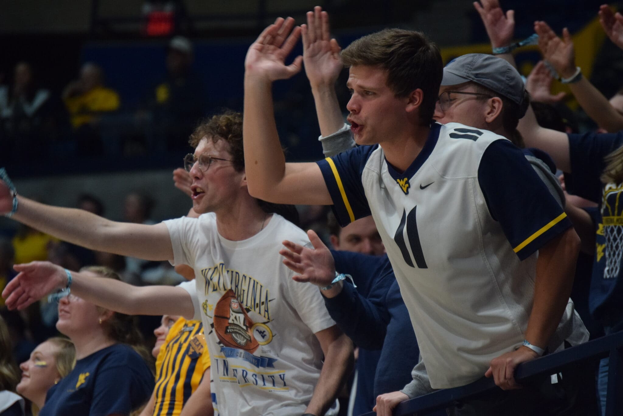 WVU basketball fans at 2026 Women's NCAA Tournament game at Hope Coliseum