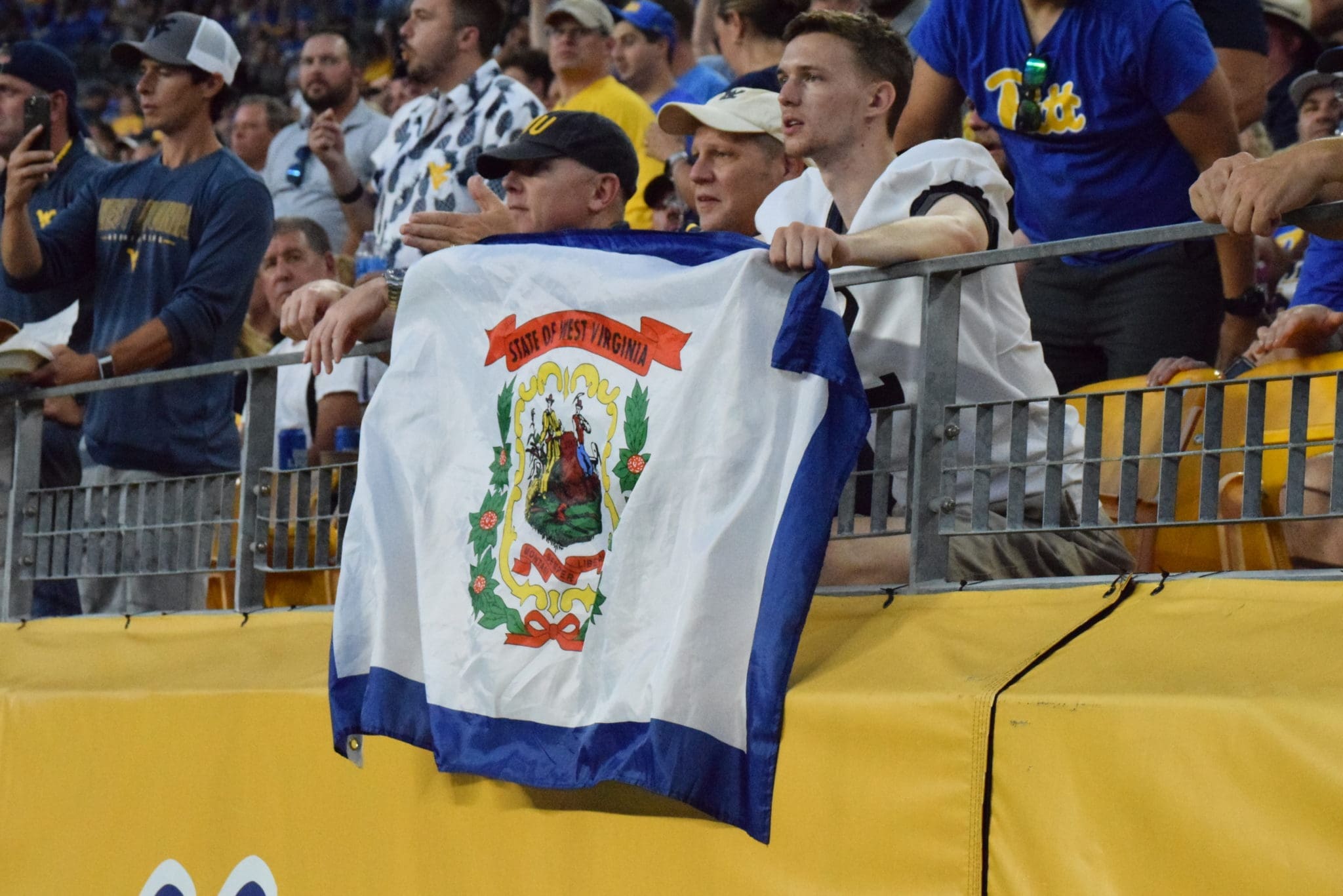 WVU football fan flag