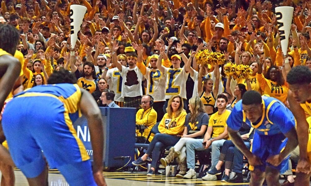 WVU Basketball Fans in Crowd for Backyard Brawl