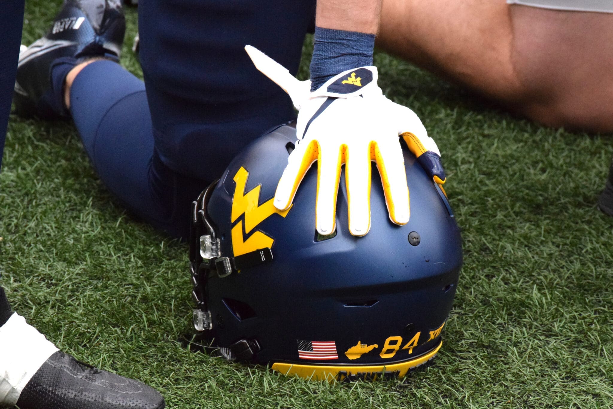 WVU Football Blue Helmet