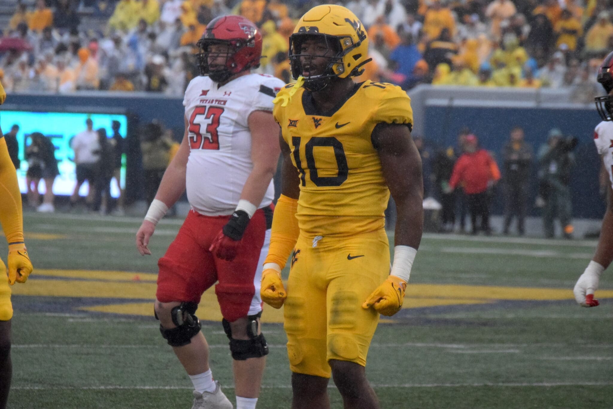 WVU Football LB Jared Bartlett against Texas Tech