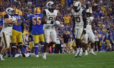 WVU Football DL Sean Martin and LB Jared Bartlett at Backyard Brawl
