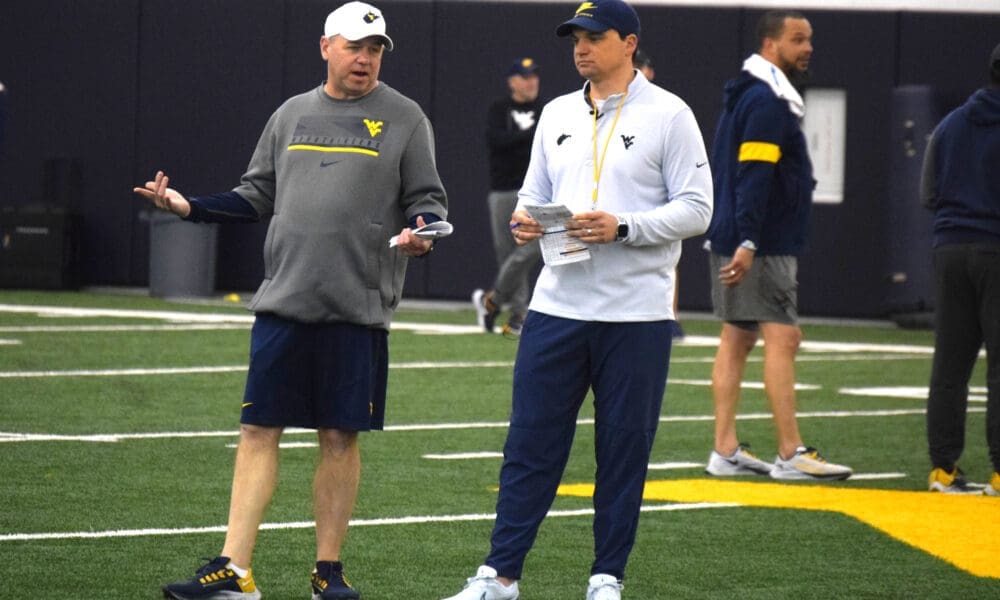 WVU Football HC Neal Brown and Sean Reagan