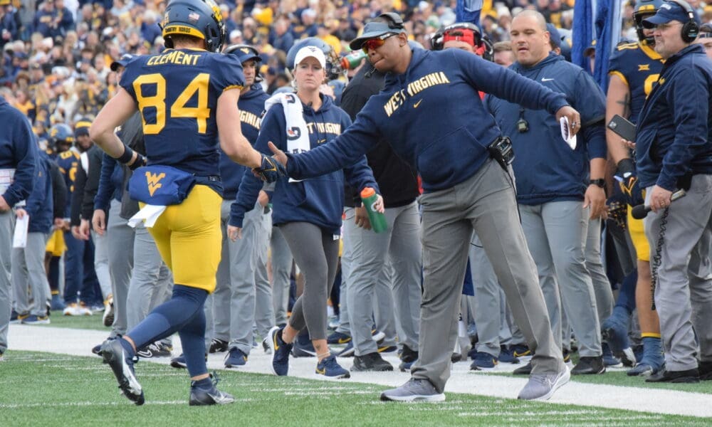WVU Football WR Hudson Clement and OC Chad Scott