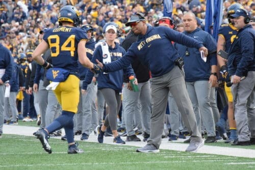 WVU Football WR Hudson Clement and OC Chad Scott