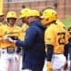 Steve Sabins with WVU Baseball team