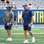WVU Football HC Rich Rodriguez angry during scrimmage