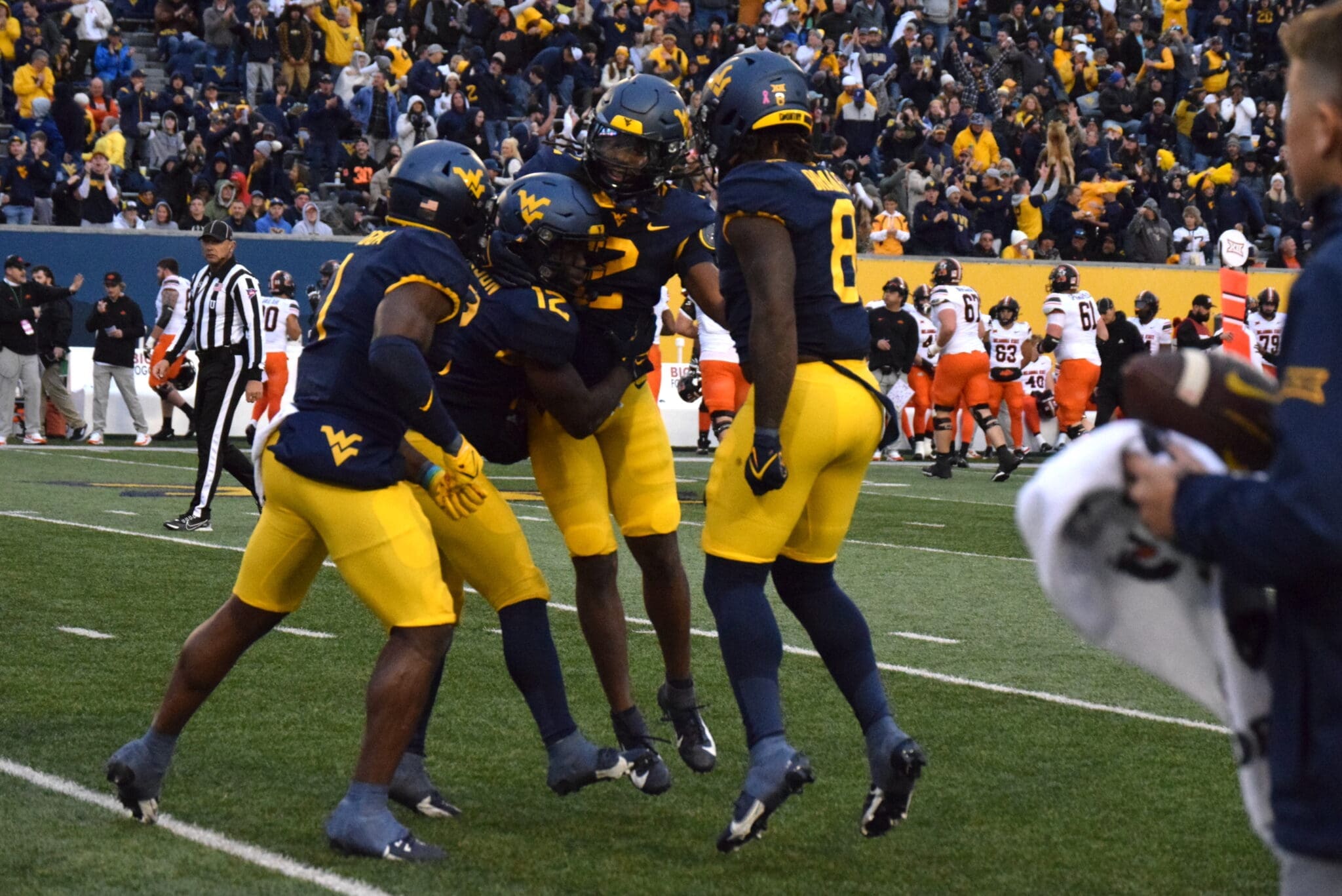 WVU Football Defense Celebration