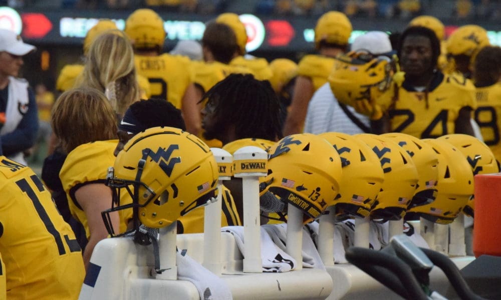 WVU Football Gold Helmets