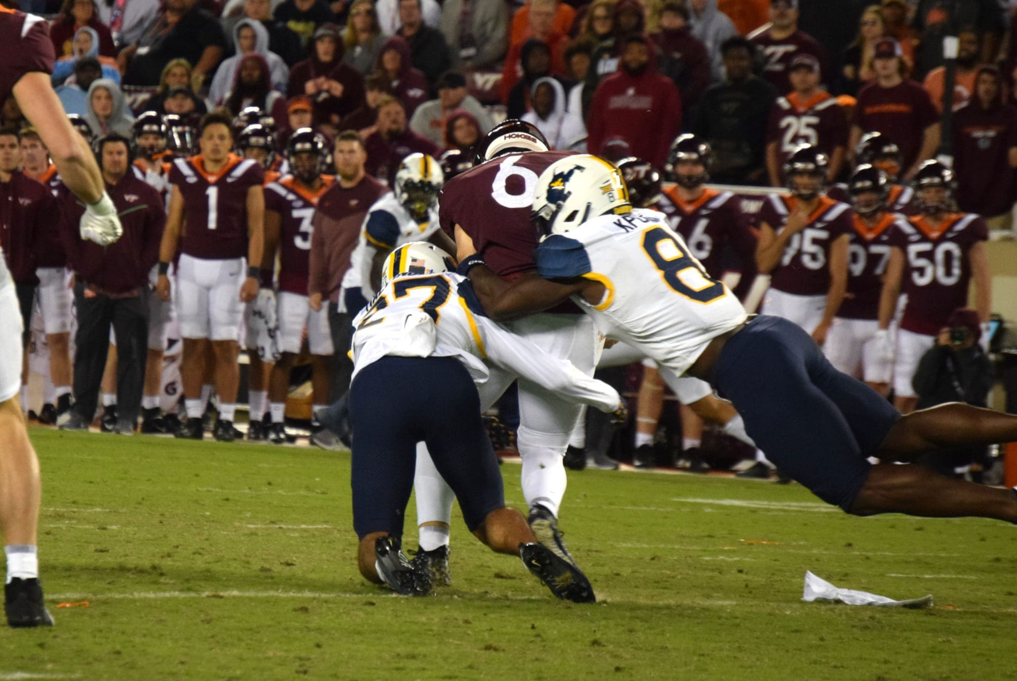 WVU Football Davis Mallinger Lee Kpogba Virginia Tech Sack