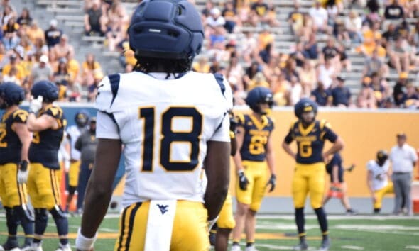 WVU Football DL Zeke Durham-Campbell during scrimmage