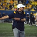 WVU Football HC Neal Brown against Kansas