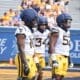 WVU Football Darius Morant lines up during scrimmage