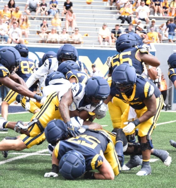 WVU Football in scrimmage