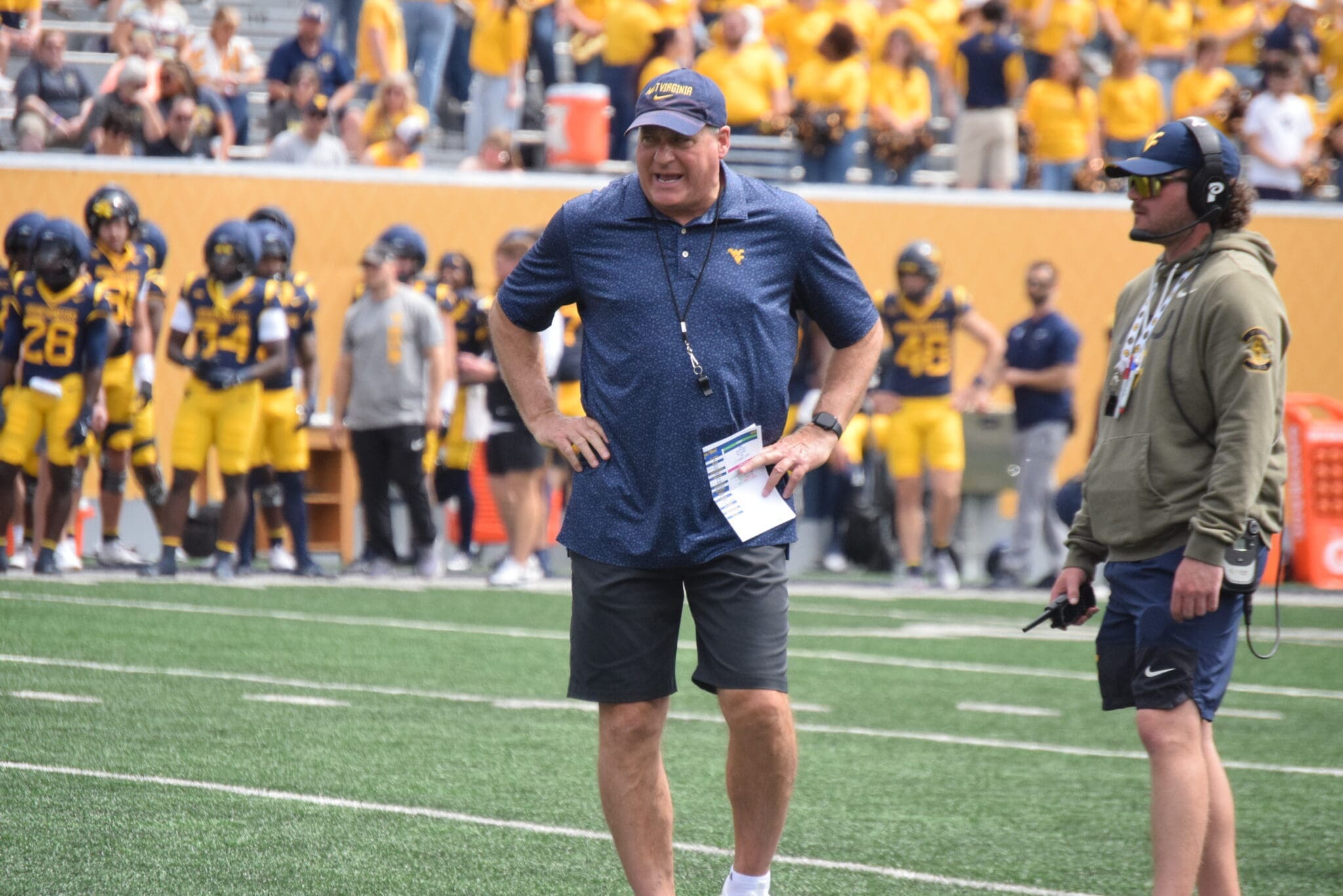 WVU Football HC Rich Rodriguez during spring scrimmage