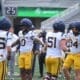 WVU Football TE Josh Sapp among teammates during scrimmage