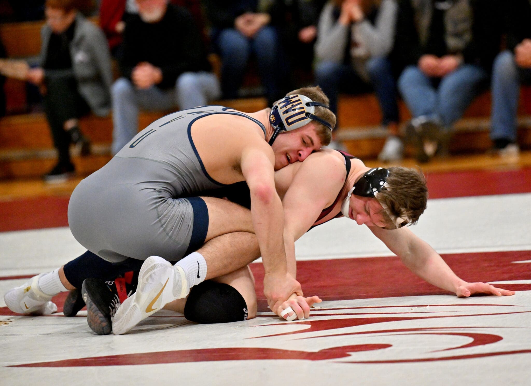 WVU wrestlers Peyton Hall