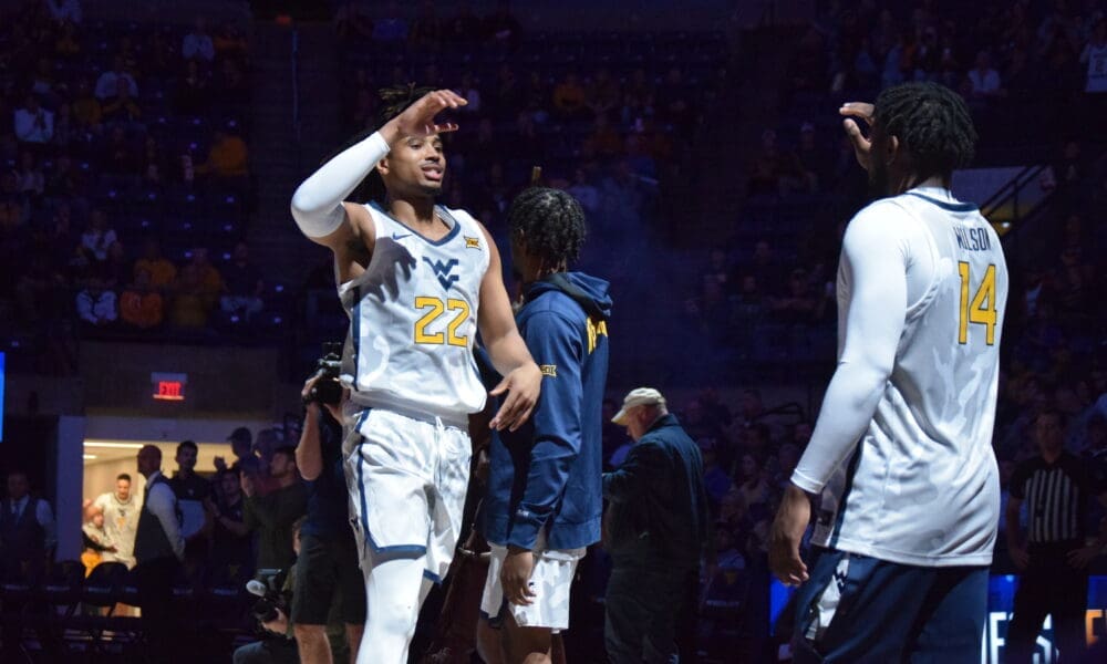WVU Basketball Josiah Harris and Seth Wilson
