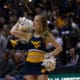 WVU Basketball cheerleader stock