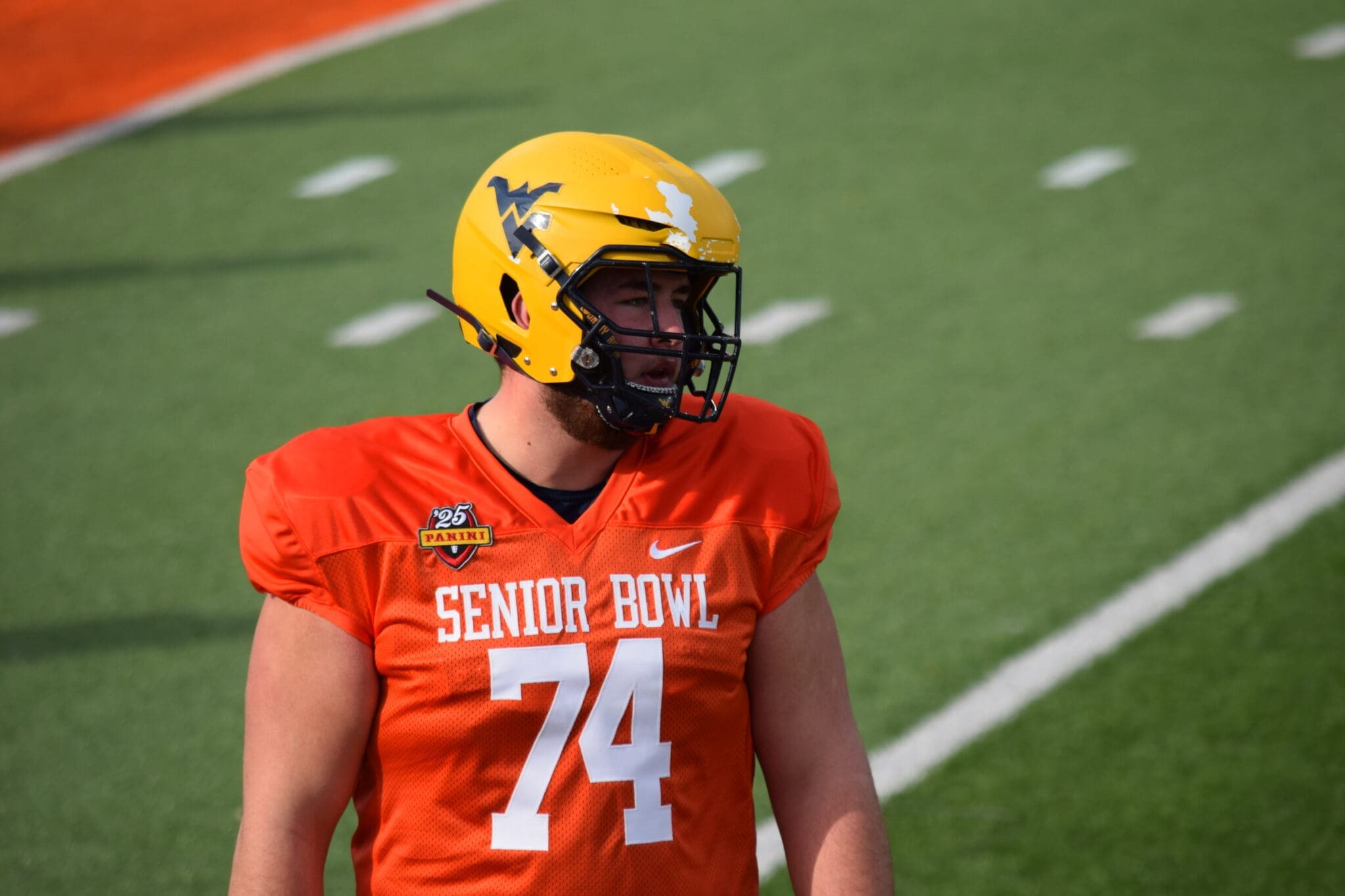 Wyatt Milum at Senior Bowl