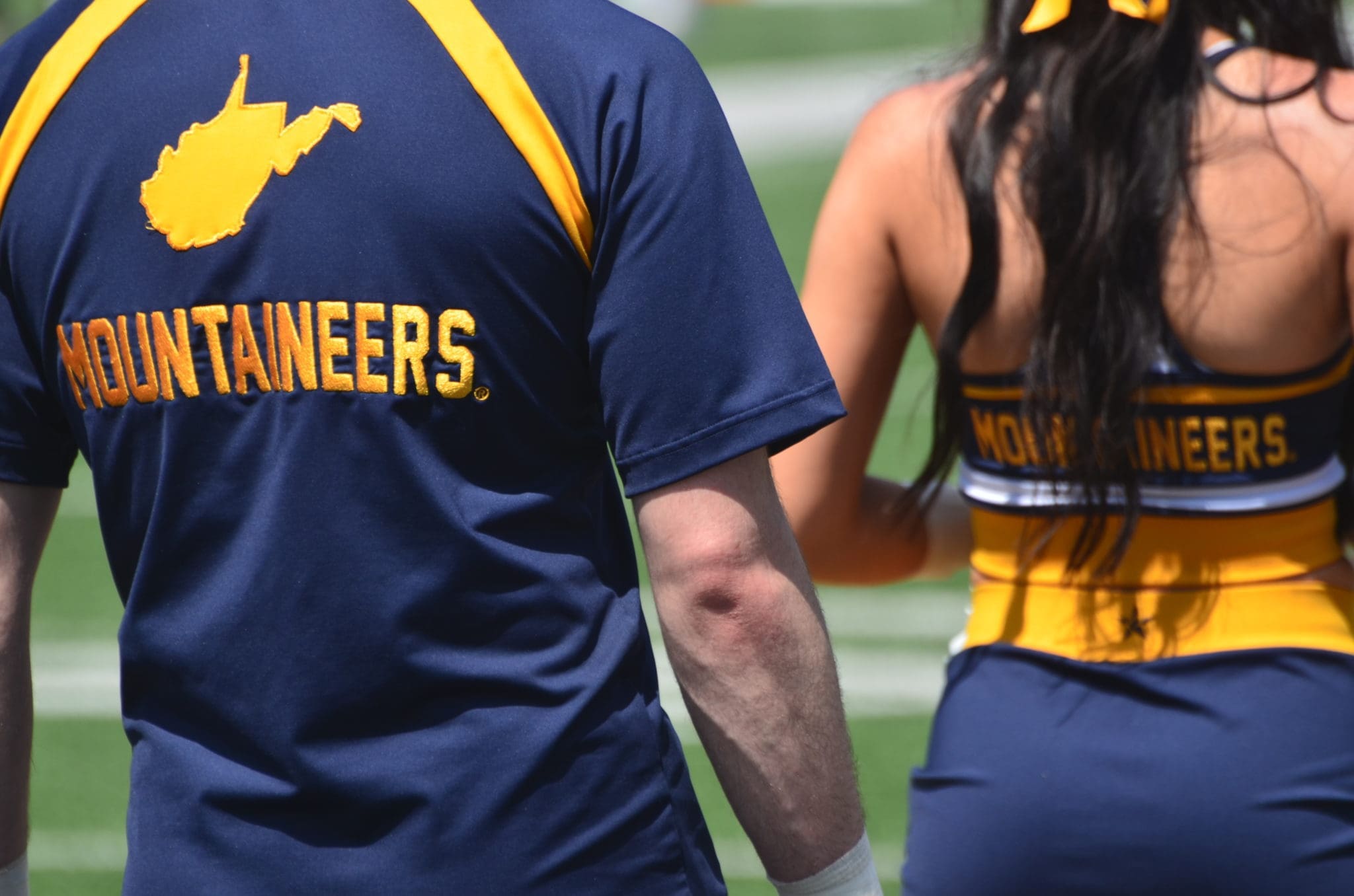 New Big 12 WVU logo on cheerleaders