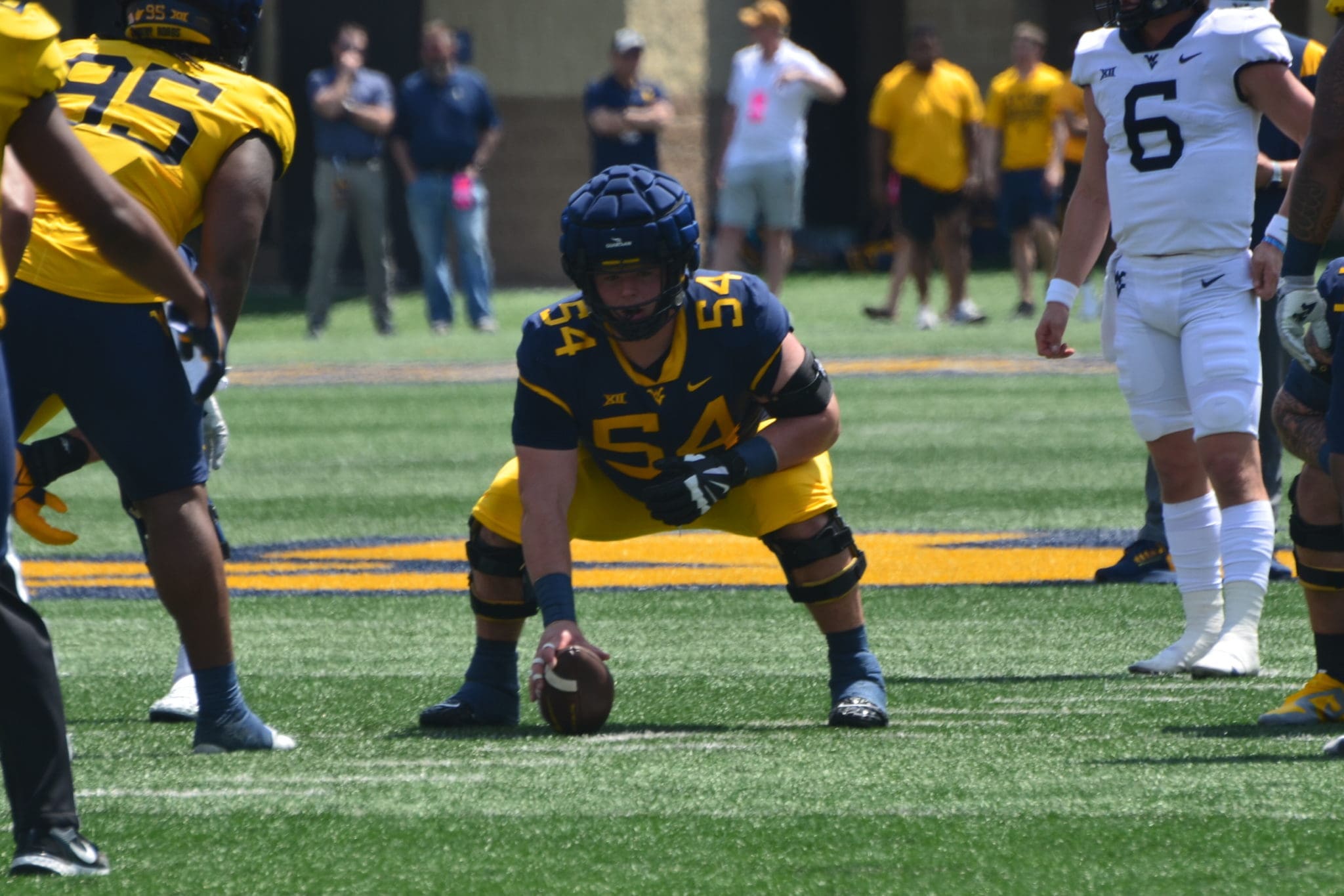 Zach Frazier at practice
