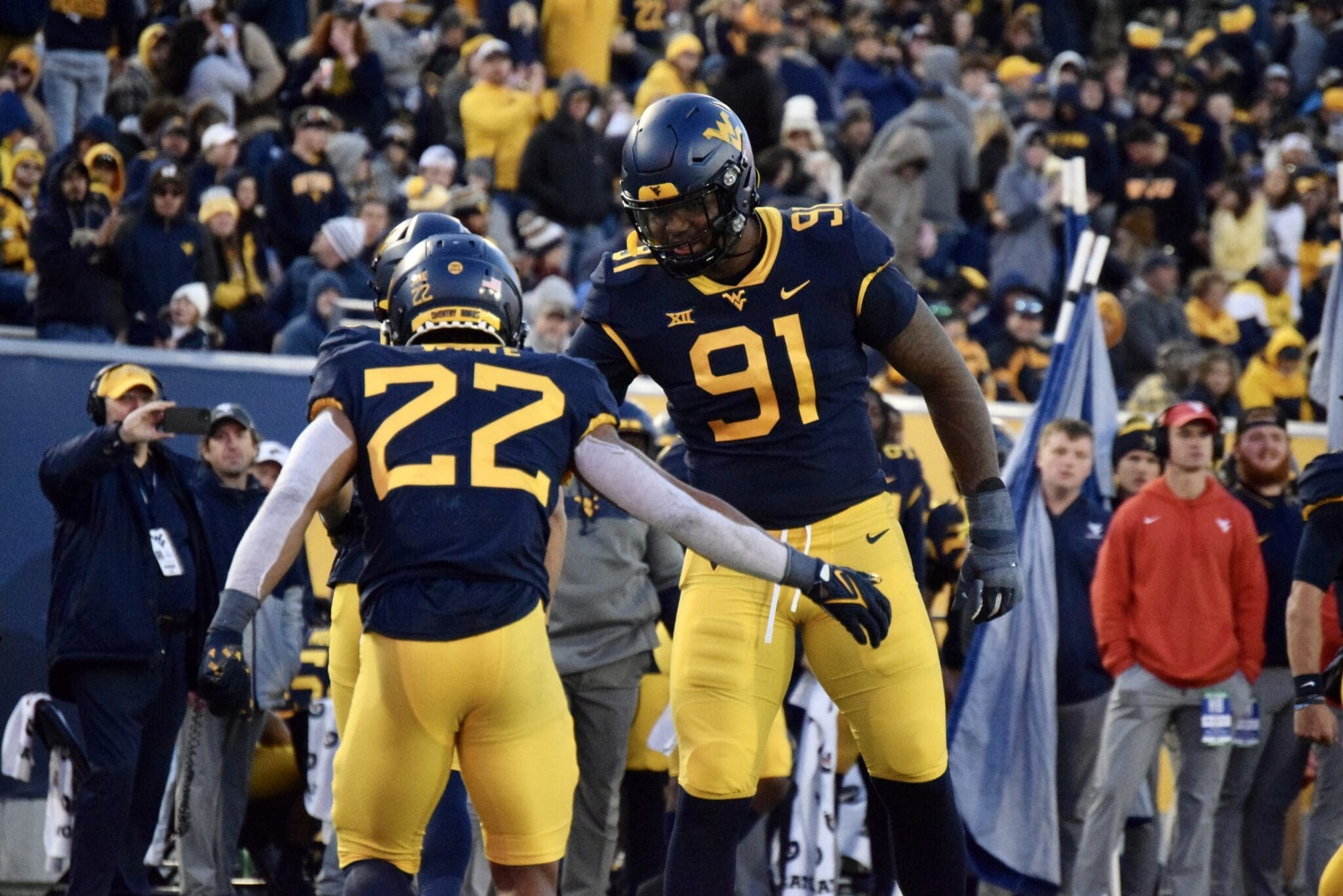 WVU Football Jahiem White and Sean Martin