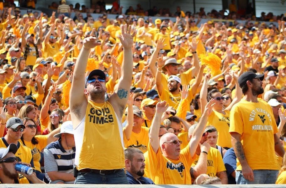 WVU football crowd stock