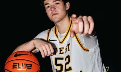 WVU Basketball Treysen Eaglestaff in new throwback jersey
