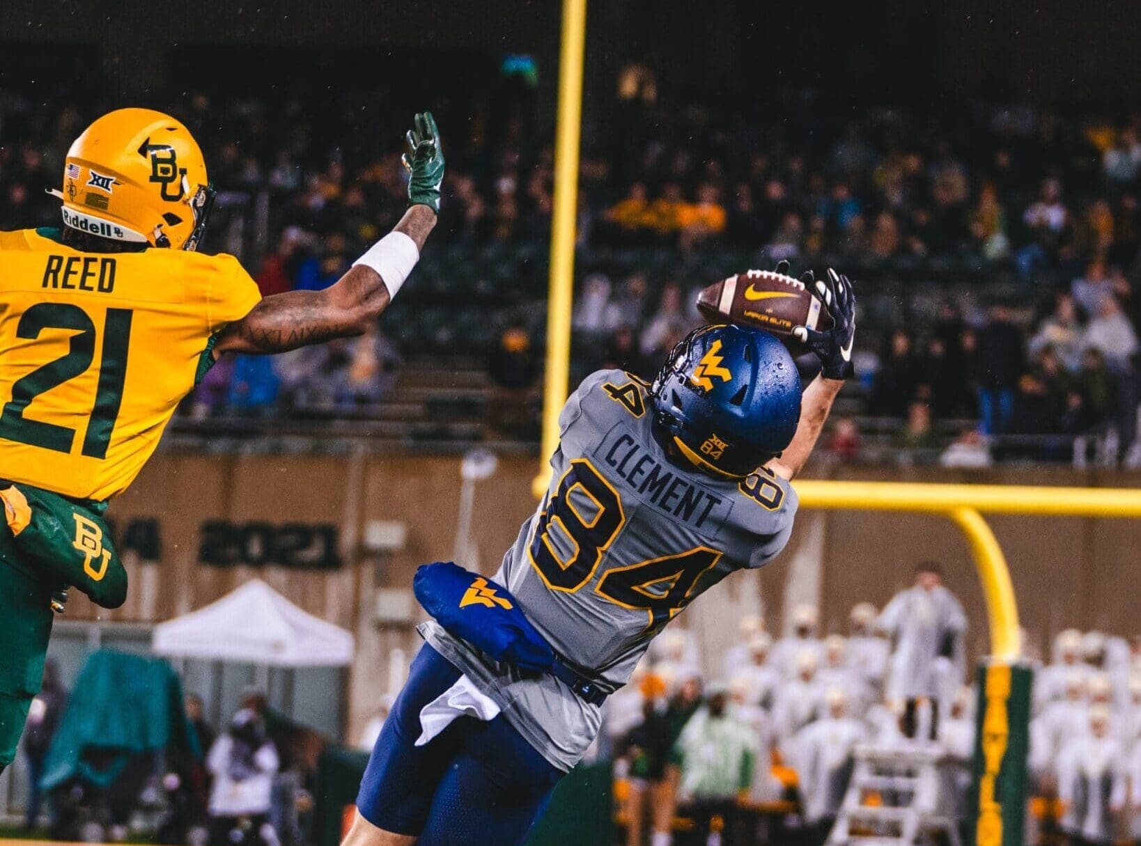 WVU Football Hudson Clement catch against Baylor
