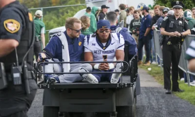 WVU Football RB Jahiem White carted off at Ohio