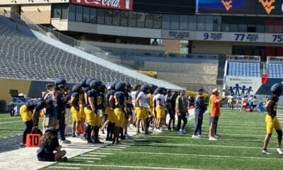 WVU Football Spring Practice sideline