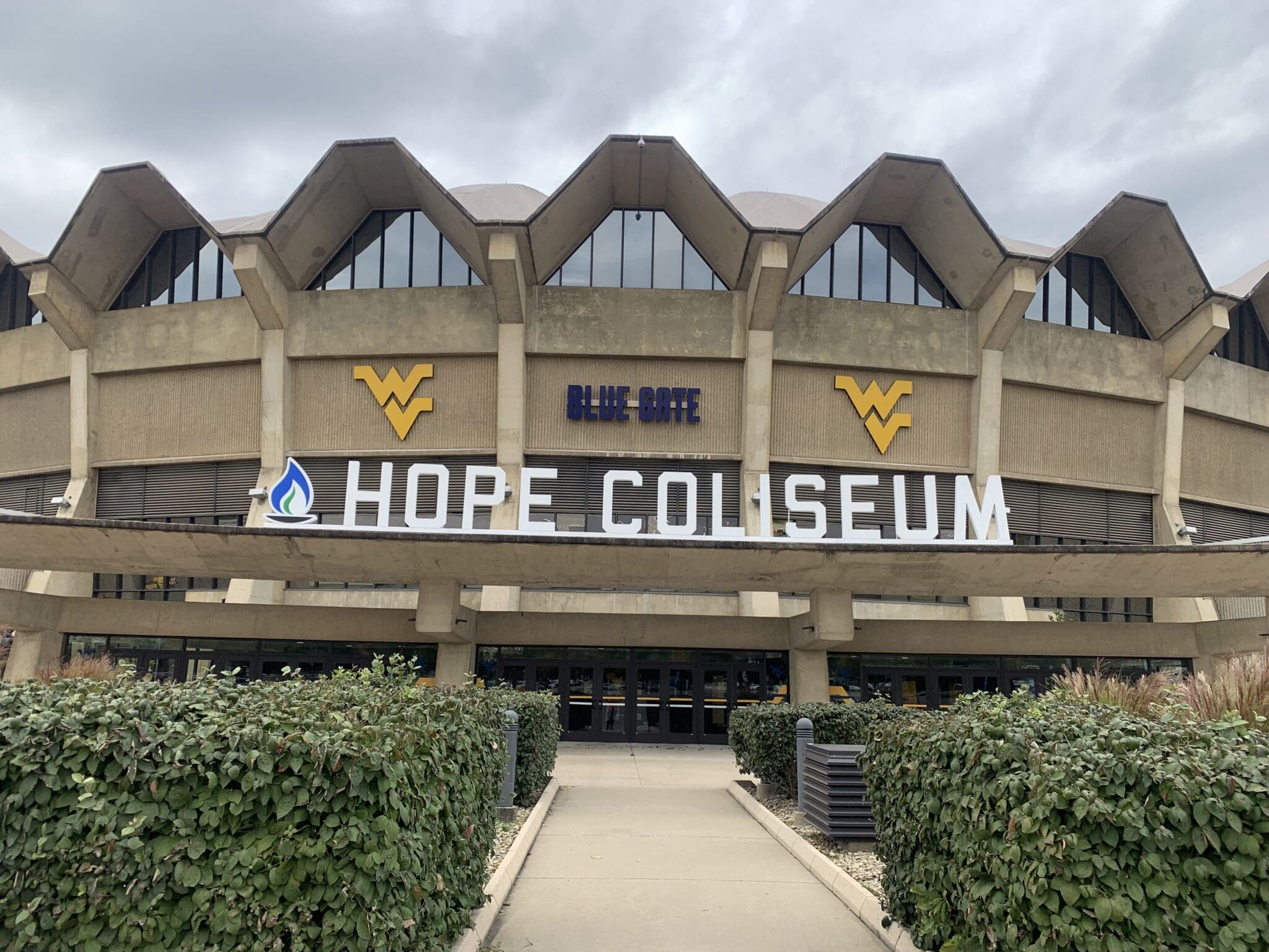 WVU Hope Coliseum entrance stock