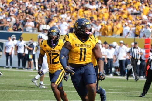 WVU Football Senior DL T.J. Jackson and safety Anthony Wilson