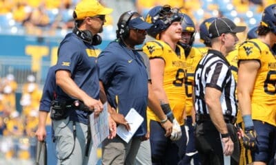 WVU Football HC Neal Brown and OC Chad Scott