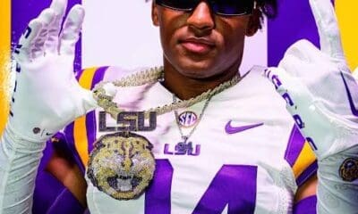 WVU Football DB Jacob Bradford with LSU