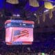 US Flag at WVU Basketball game at Hope Coliseum