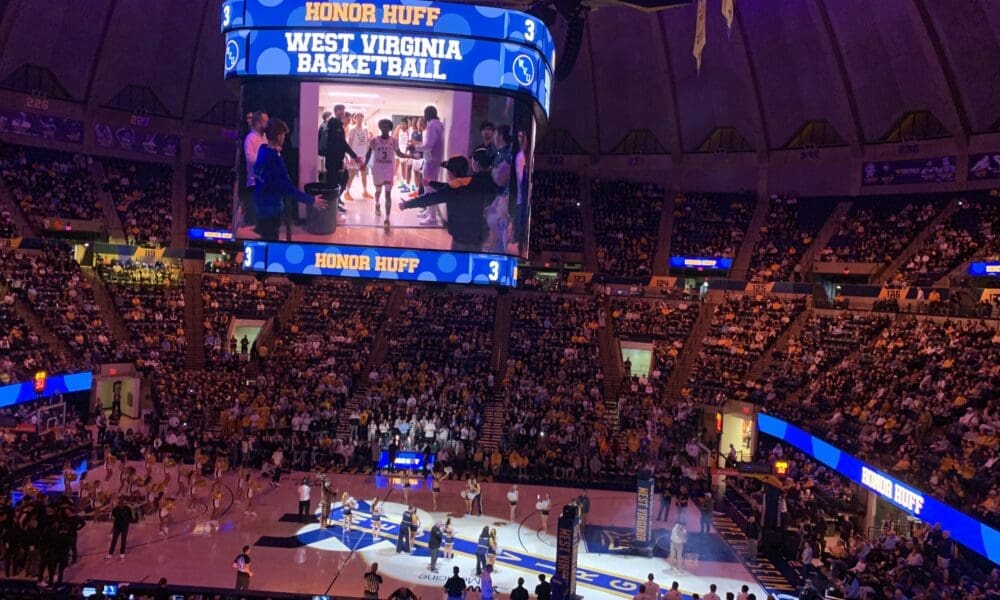 WVU Basketball Honor Huff intro at Hope Coliseum