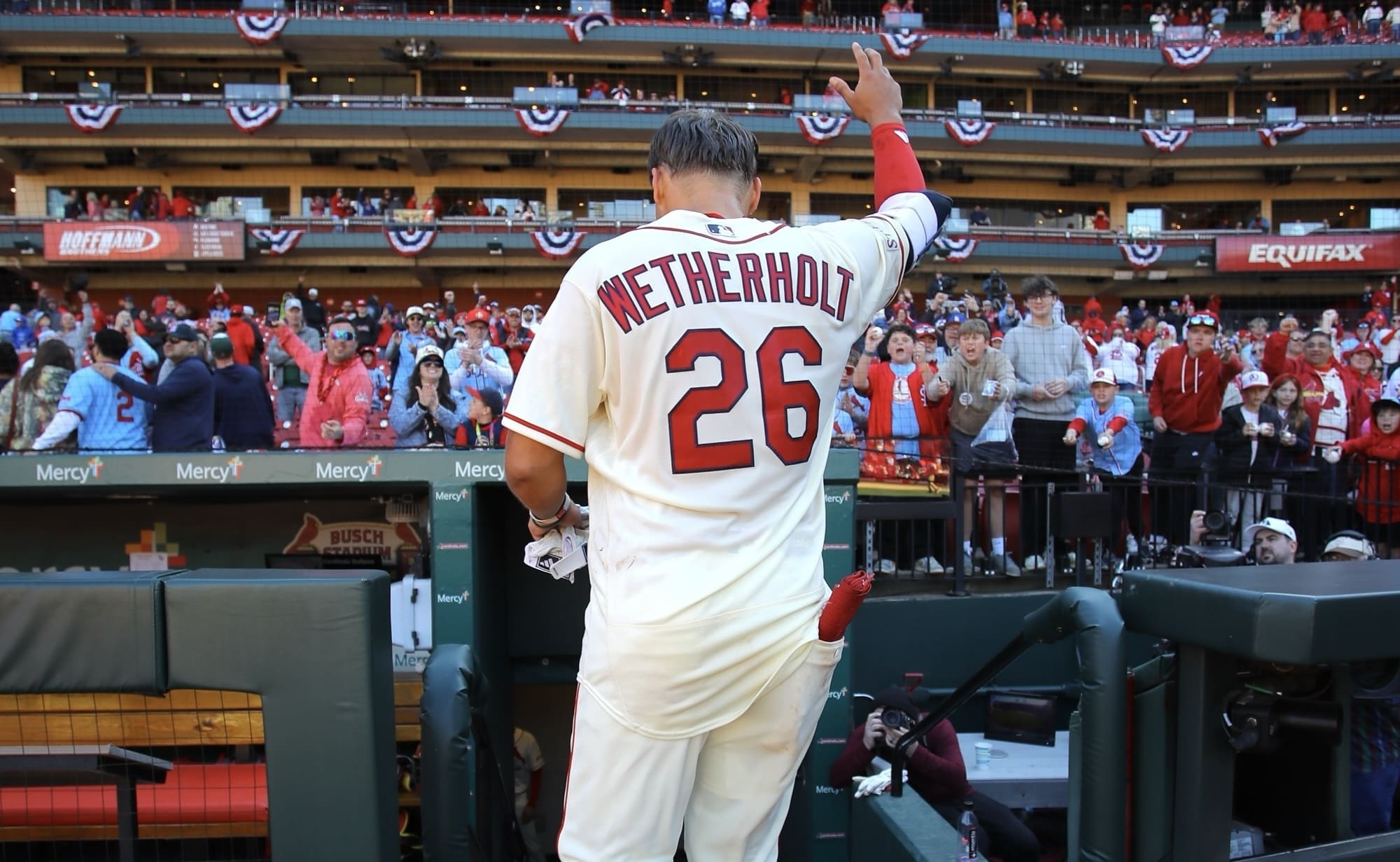 JJ Wetherholt waved to fans